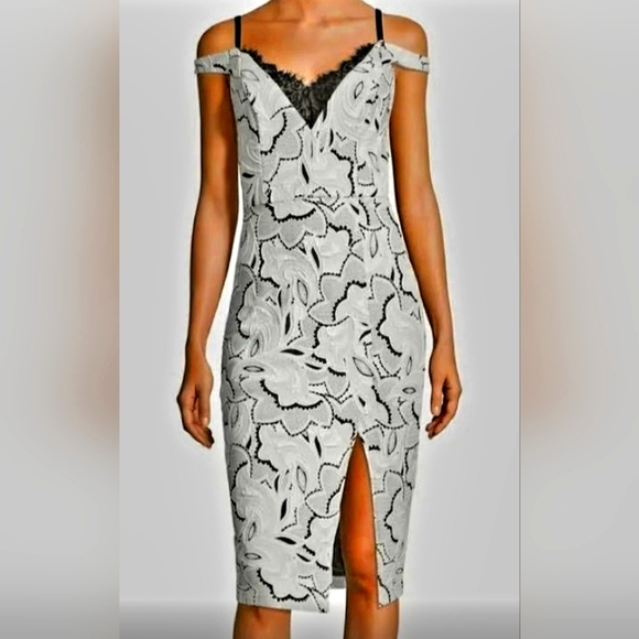 NWT ABS By Allen Schwartz Off The Shoulder Stretch Gown Dress  size 12 - Picture 1 of 11